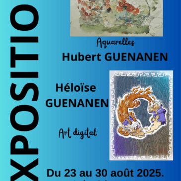 Exposition à la Galerie, 5 rue St Vincent à Paimpol du 23 au 30 août 2025