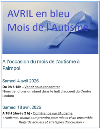 A l&rsquo;occasion du mois de l&rsquo;autisme à Paimpol